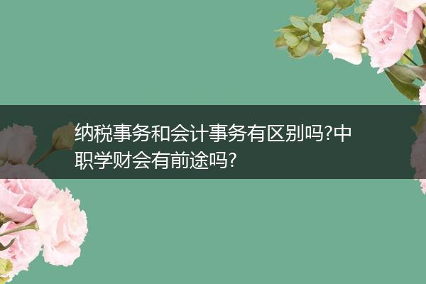 纳税事务和会计事务有区别吗?中职学财会有前途吗?