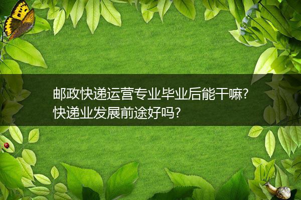 邮政快递运营专业毕业后能干嘛?快递业发展前途好吗?