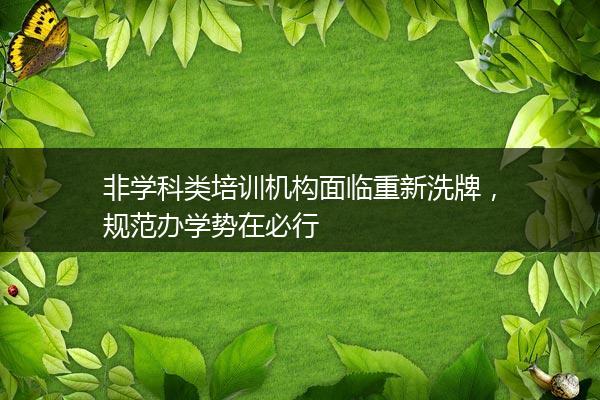 非学科类培训机构面临重新洗牌，规范办学势在必行