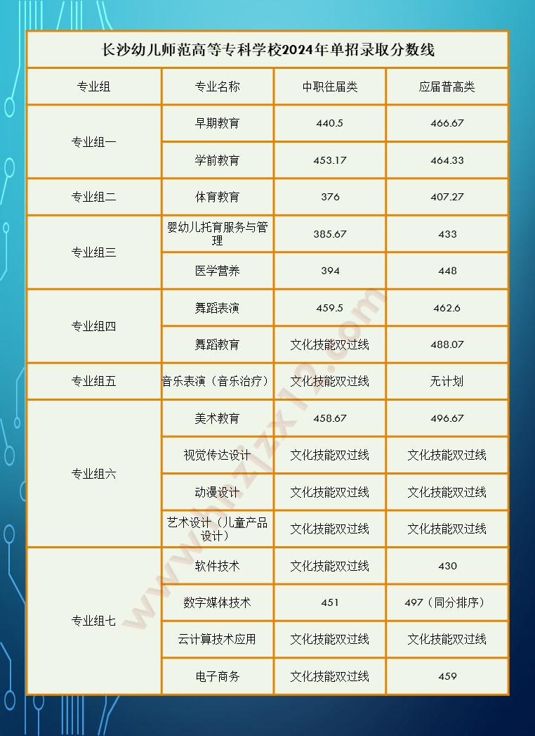 2024年湖南省高职院校单招录取分数线汇总表