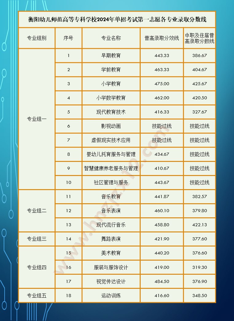 2024年湖南省高职院校单招录取分数线汇总表