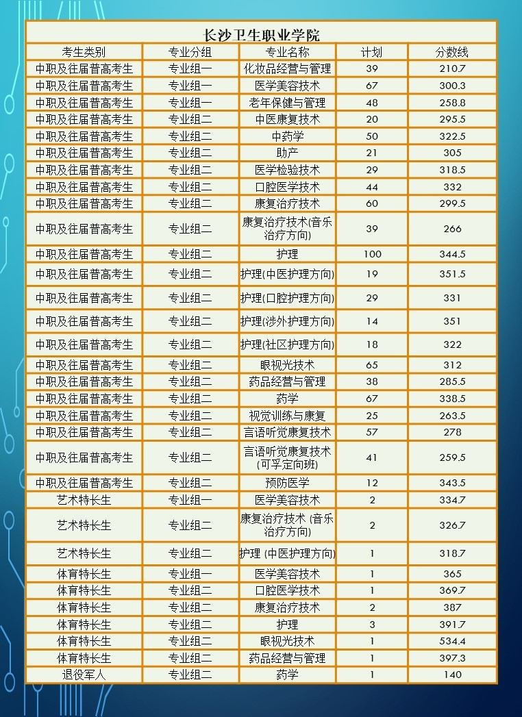 2024年湖南省高职院校单招录取分数线汇总表
