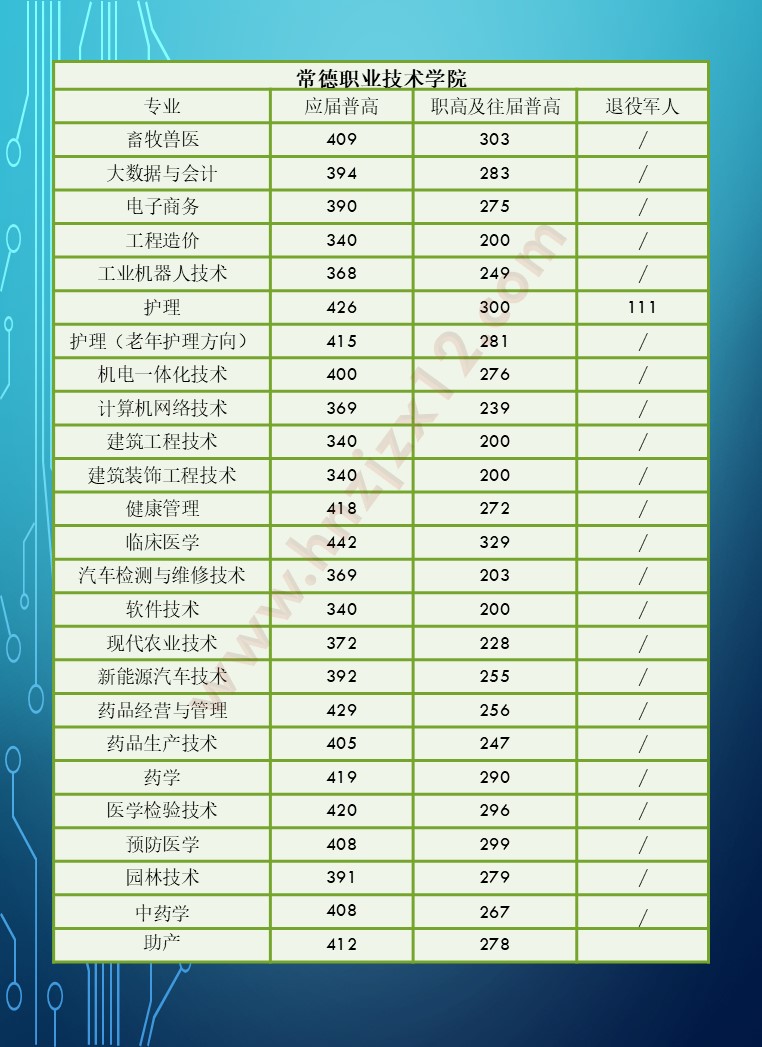 2024年湖南省高职院校单招录取分数线汇总表