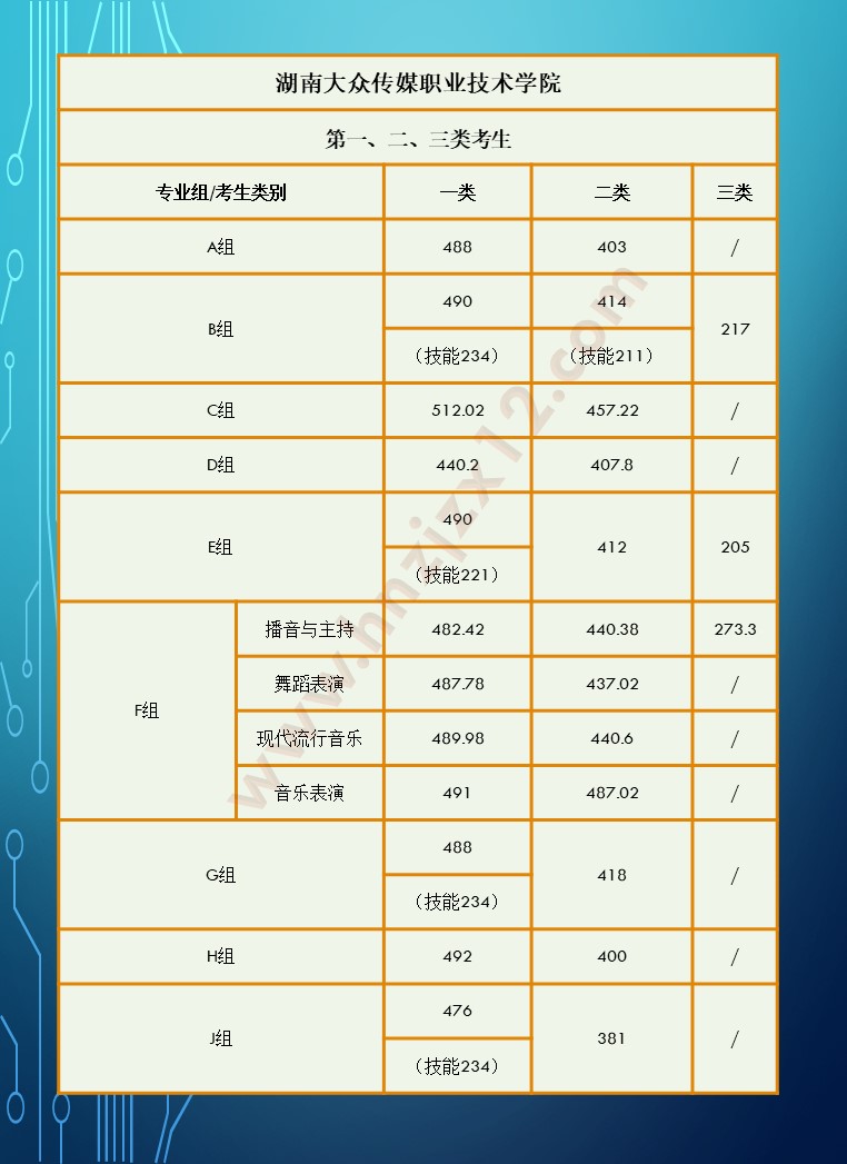 2024年湖南省高职院校单招录取分数线汇总表