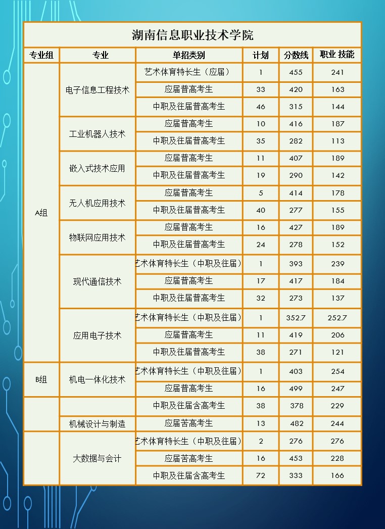 2024年湖南省高职院校单招录取分数线汇总表