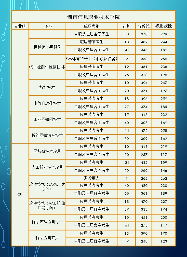 2024年湖南省高职院校单招录取分数线汇总表