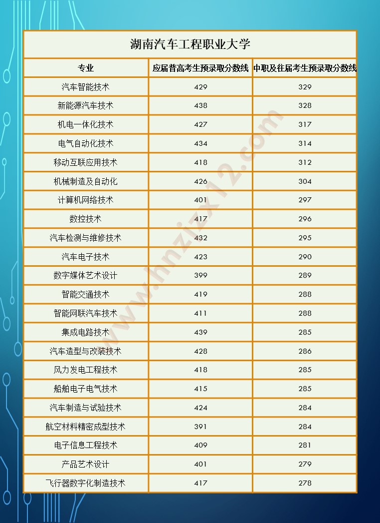 2024年湖南省高职院校单招录取分数线汇总表