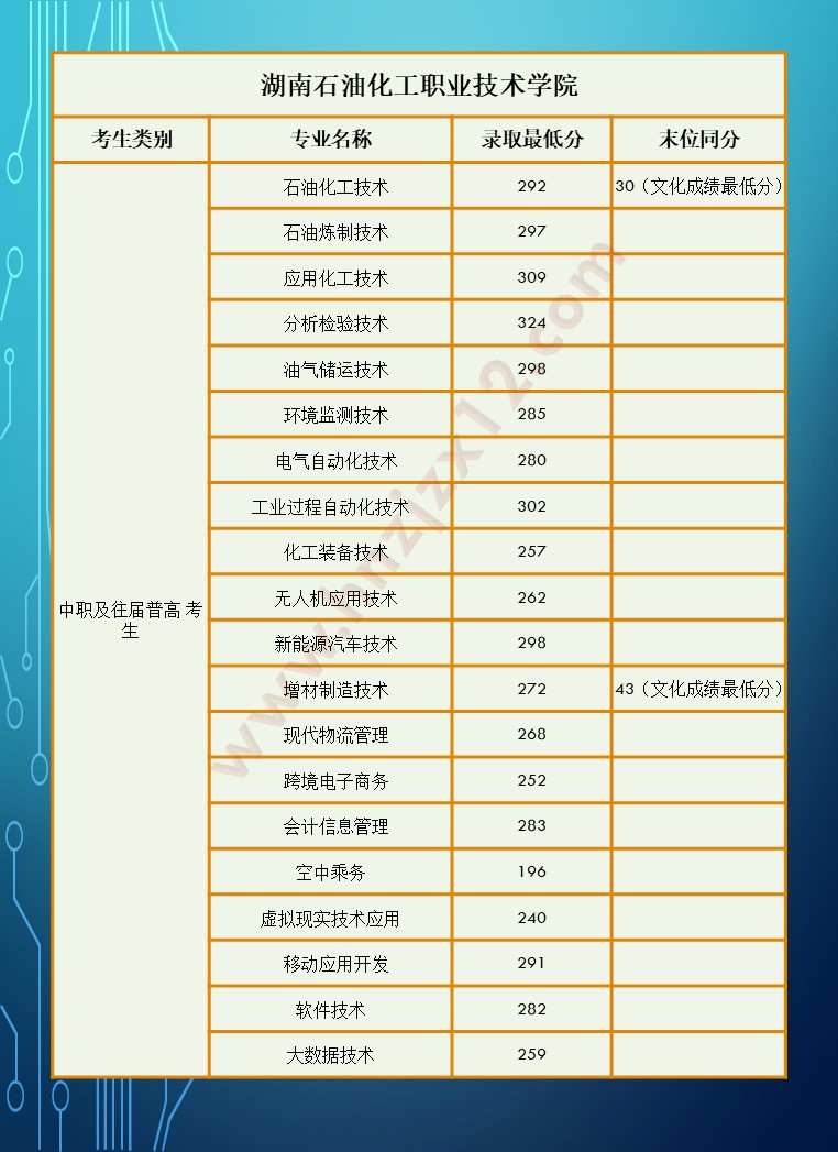 2024年湖南省高职院校单招录取分数线汇总表