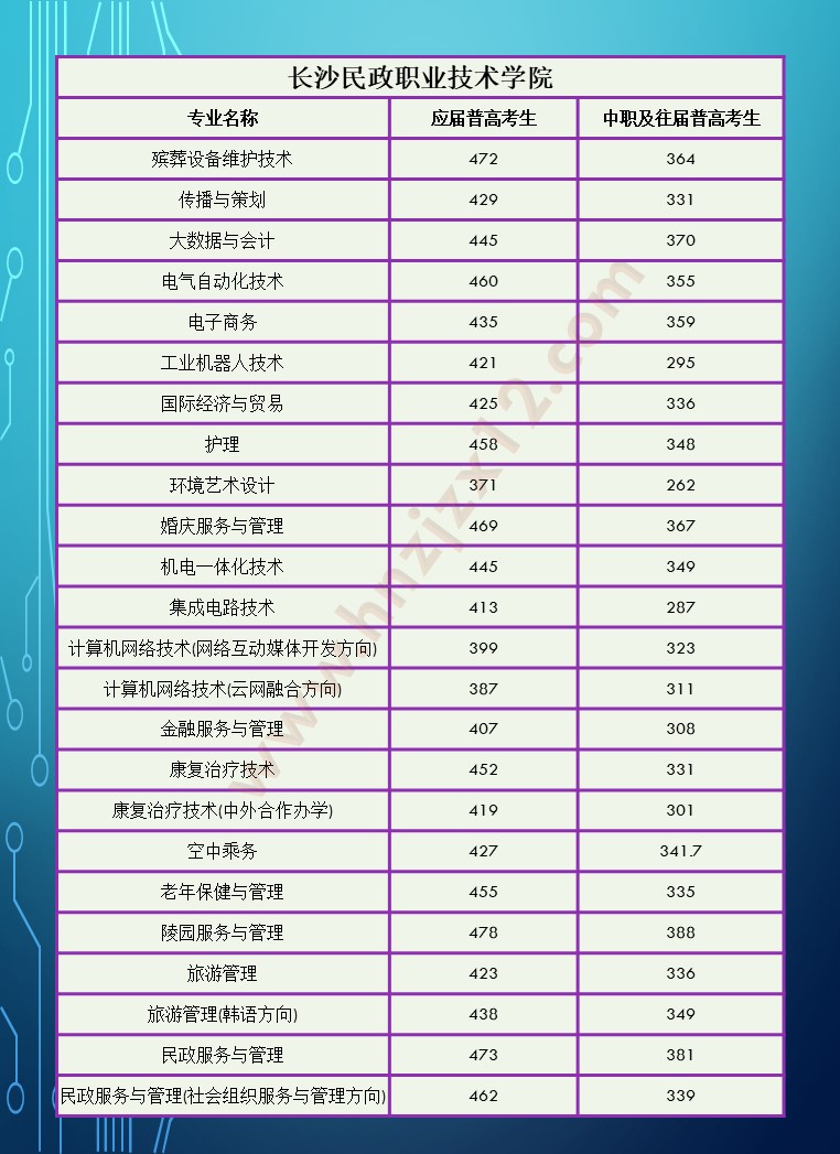 2024年湖南省高职院校单招录取分数线汇总表